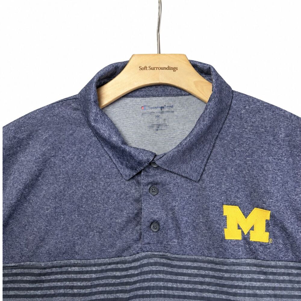 Champion X Michigan Wolverines Polo Shirt Mens XXL Short Sleeve Preppy Golf NCAA